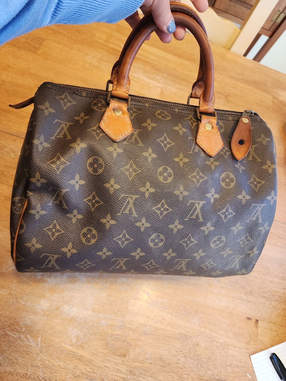 Louis Vuitton Monogram Canvas Satchel in Brown with Tan Trim - Picture 2 of 16